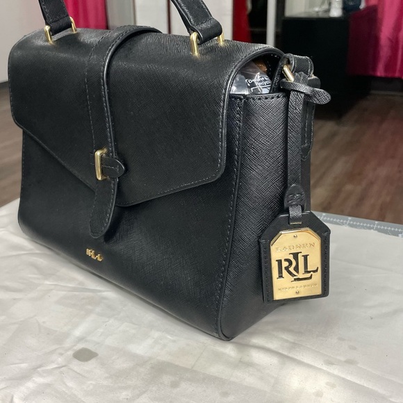 Lauren Ralph Lauren Bag Women's Black Cowhide Leather LRL Raquel Messenger - Picture 2 of 10